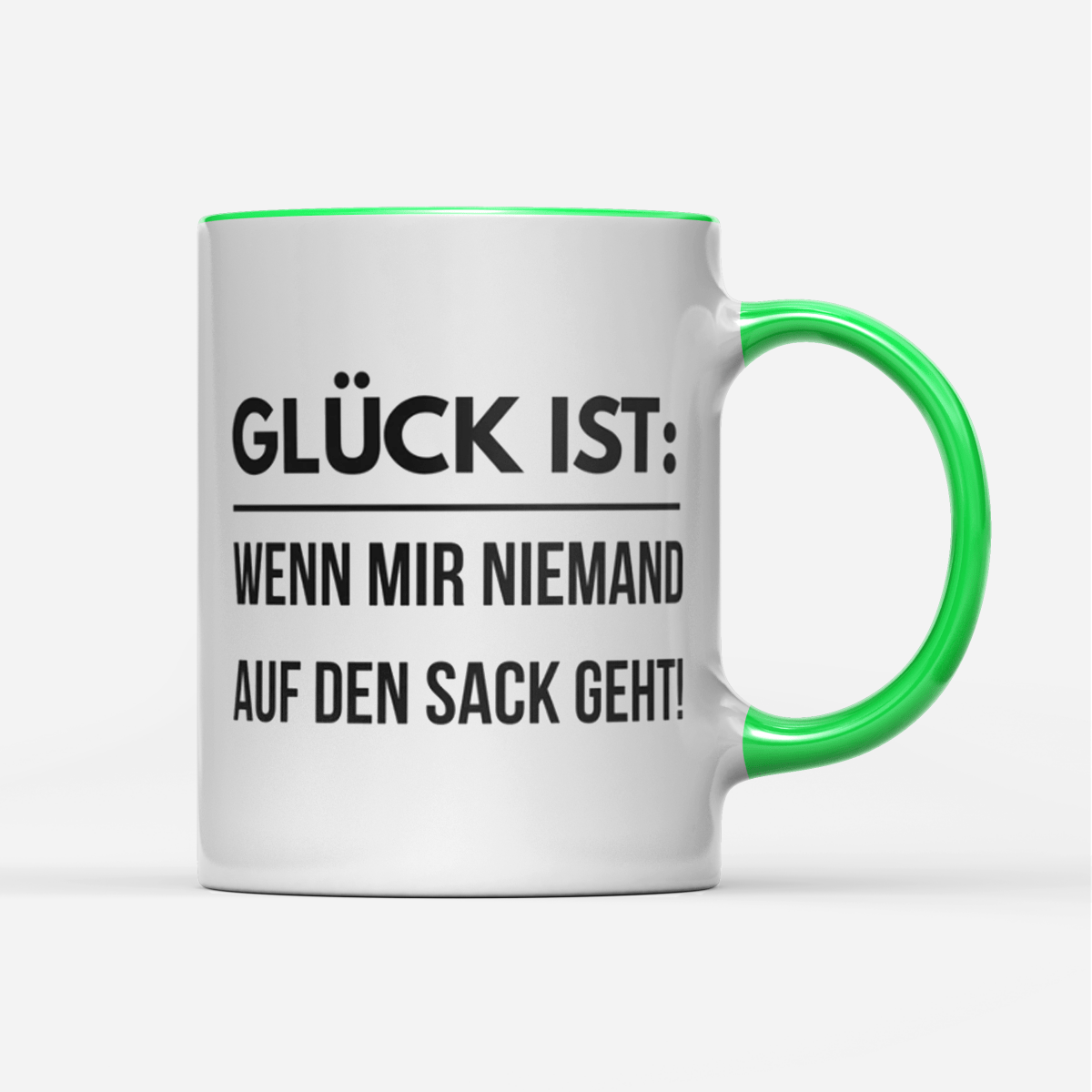 Tasse Glück ist wenn mir niemand auf den Sack geht - Schwarzer - Kaffee