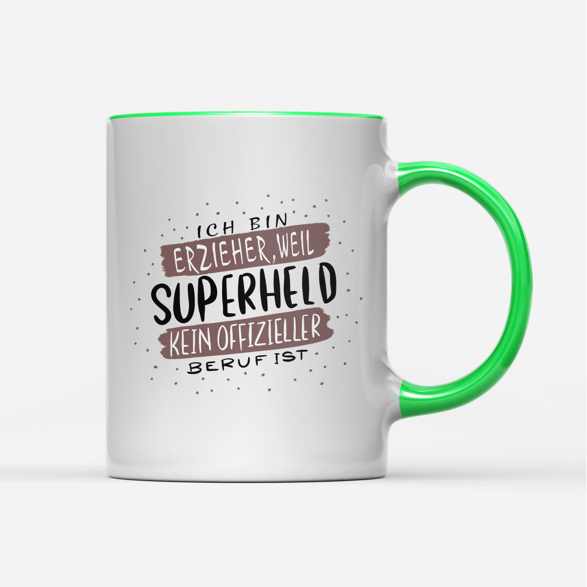 Tasse Ich bin Erzieher weil Superheld kein offizieller Beruf ist - Schwarzer - Kaffee