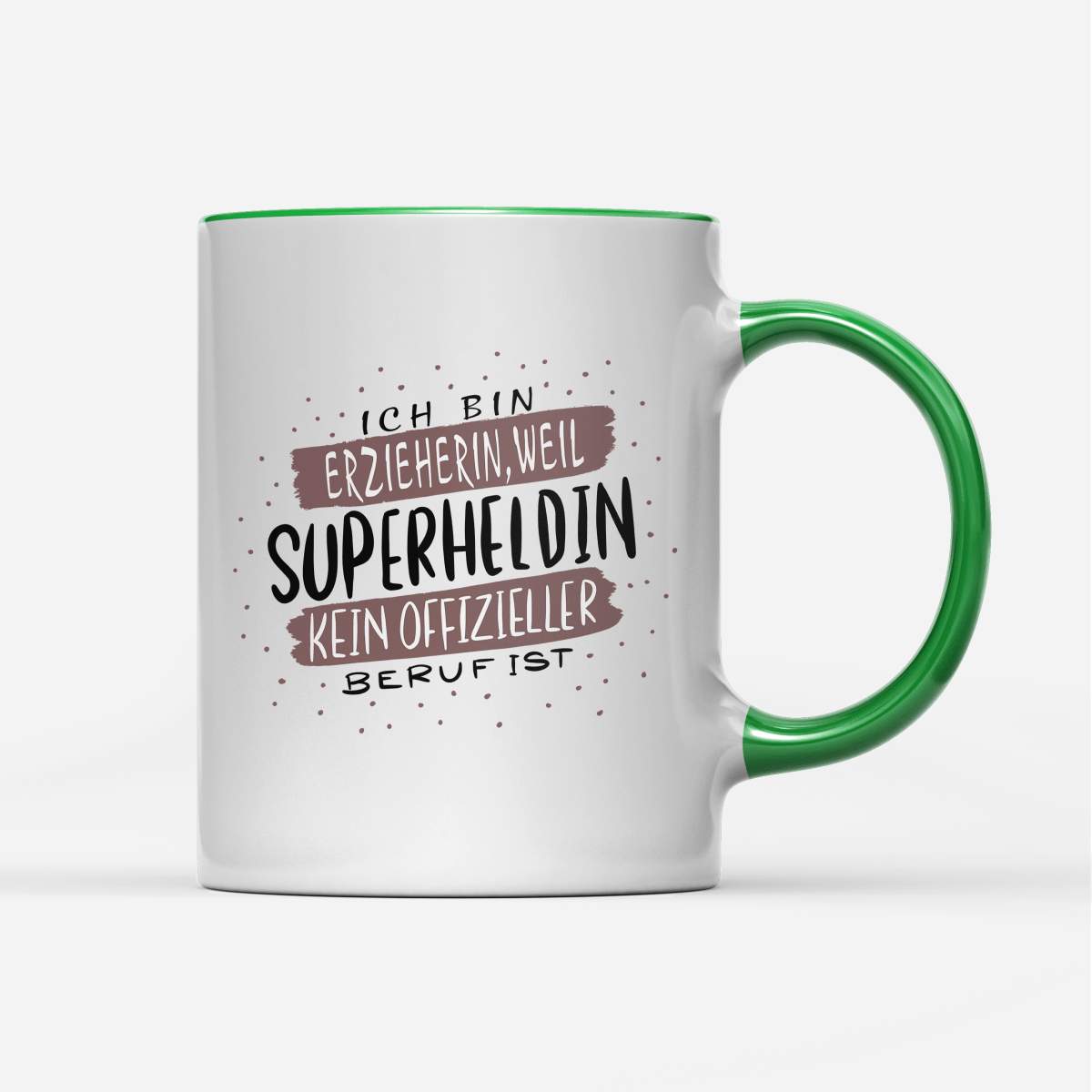 Tasse Ich bin Erzieherin weil Superheldin kein offizieller Beruf ist - Schwarzer - Kaffee