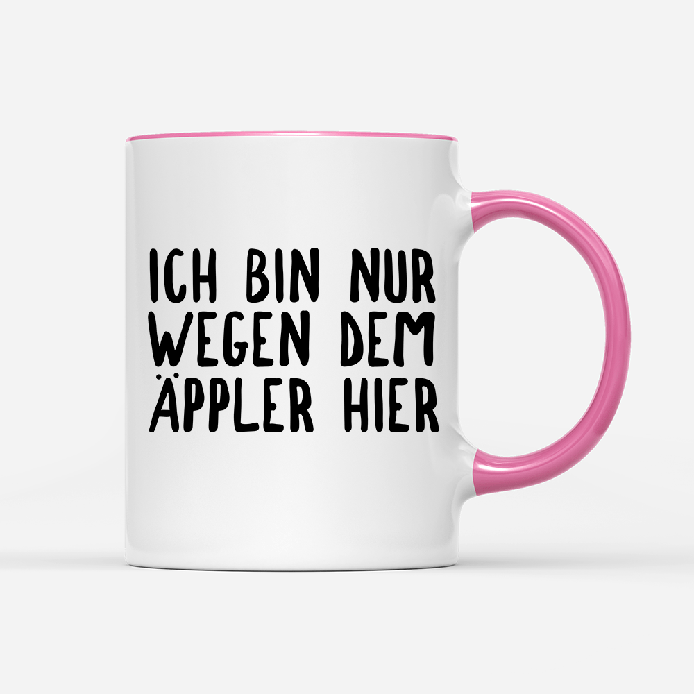 Tasse Ich bin nur wegen dem Äppler hier - Schwarzer - Kaffee
