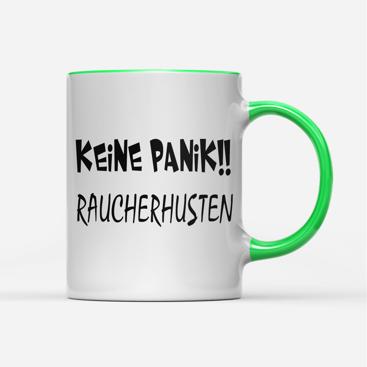 Tasse Keine Panik Raucherhusten - Schwarzer - Kaffee
