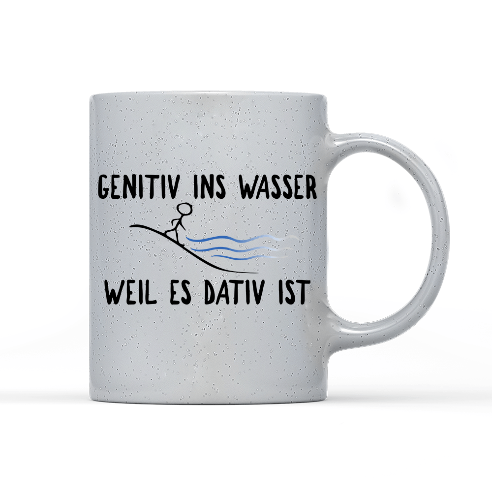Tasse Magic Genitiv ins Wasser weil es Dativ ist - Schwarzer - Kaffee