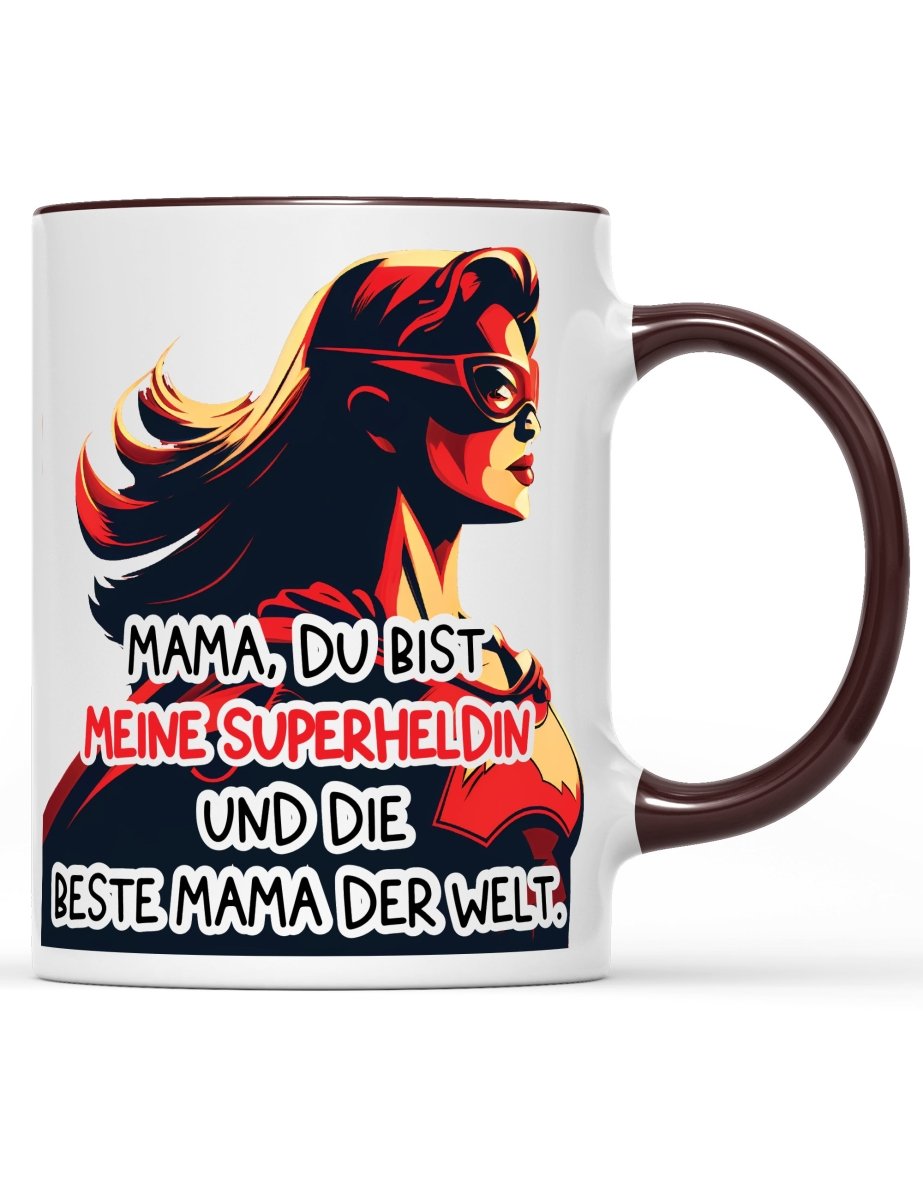 Tasse Mama, du bist meine Superheldin und die beste Mama der Welt. Muttertag Special - Schwarzer - Kaffee