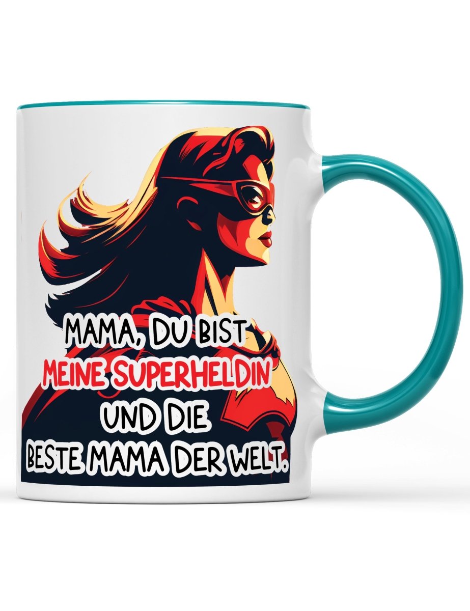 Tasse Mama, du bist meine Superheldin und die beste Mama der Welt. Muttertag Special - Schwarzer - Kaffee