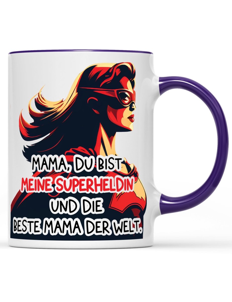 Tasse Mama, du bist meine Superheldin und die beste Mama der Welt. Muttertag Special - Schwarzer - Kaffee