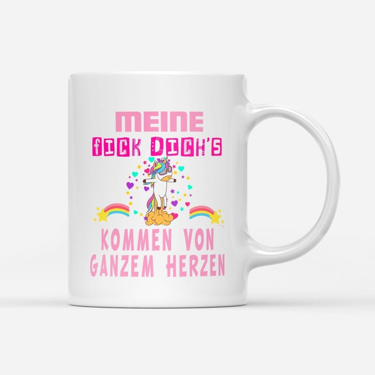 Tasse Meine fick dichs kommen von ganzem Herzen - Schwarzer - Kaffee