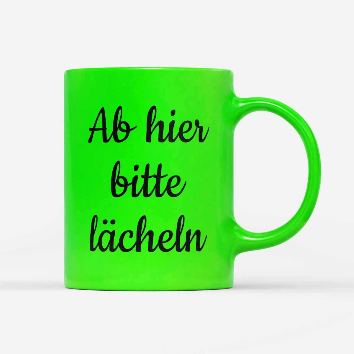 Tasse Neon Ab hier bitte lächeln - Schwarzer - Kaffee