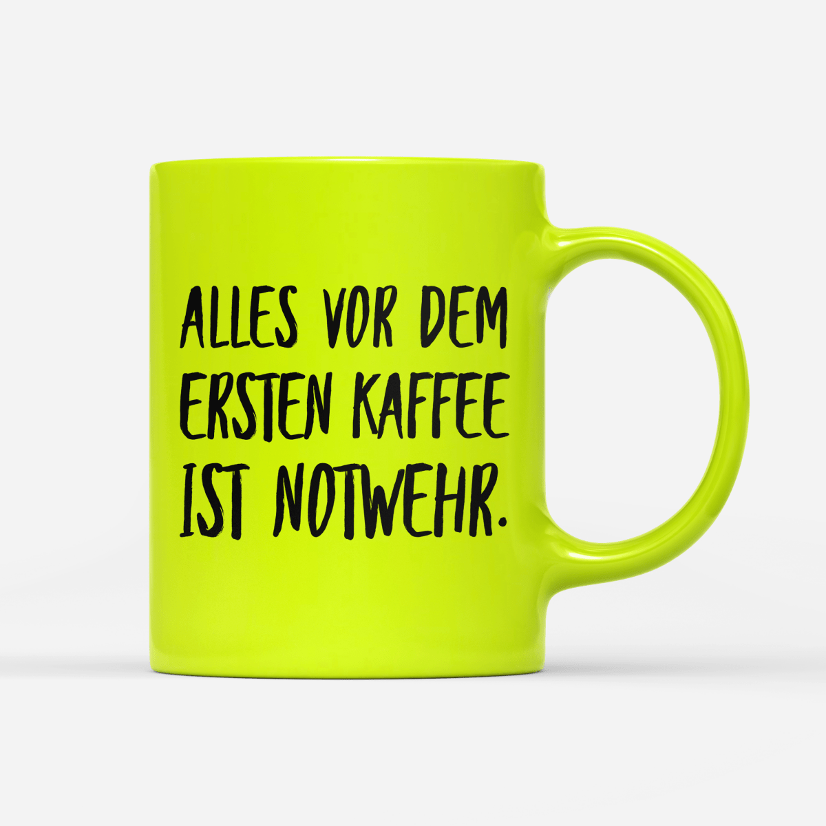 Tasse Neon Alles vor dem ersten Kaffee ist Notwehr - Schwarzer - Kaffee