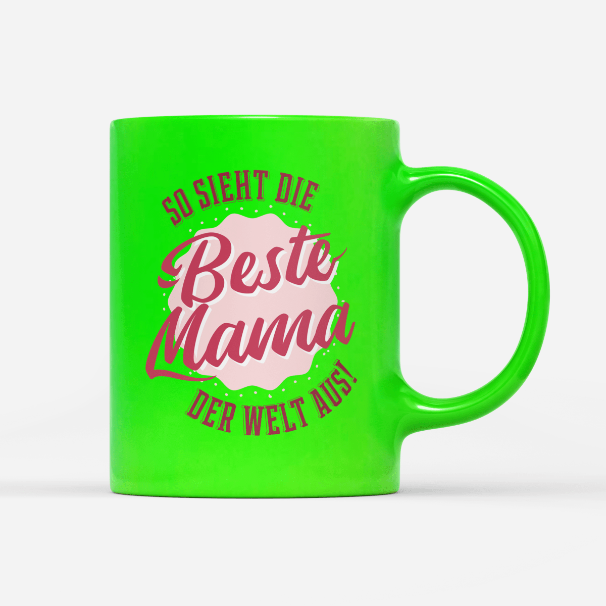 Tasse Neon Beste Mama der Welt - Schwarzer - Kaffee