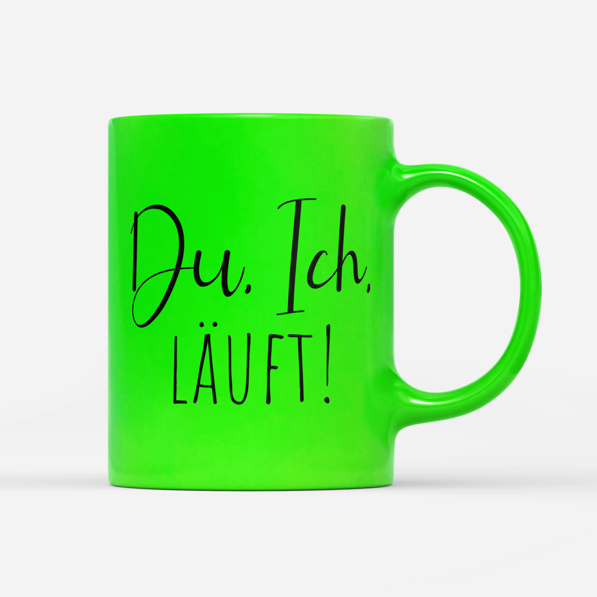 Tasse Neon Du Ich läuft - Schwarzer - Kaffee