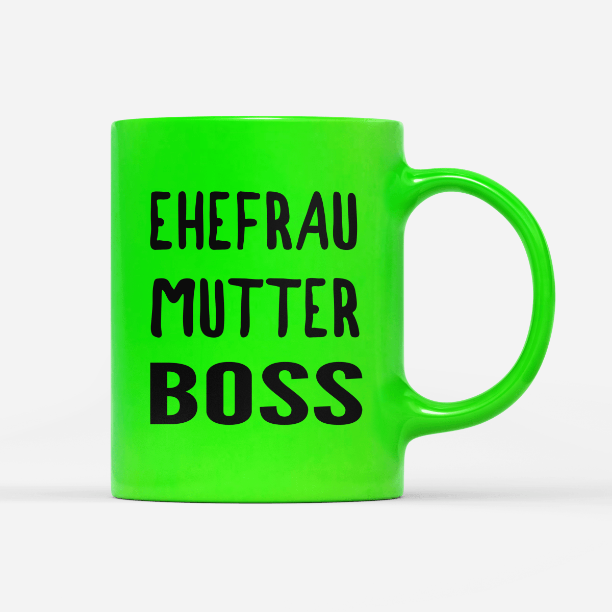 Tasse Neon Ehefrau Mutter Boss - Schwarzer - Kaffee