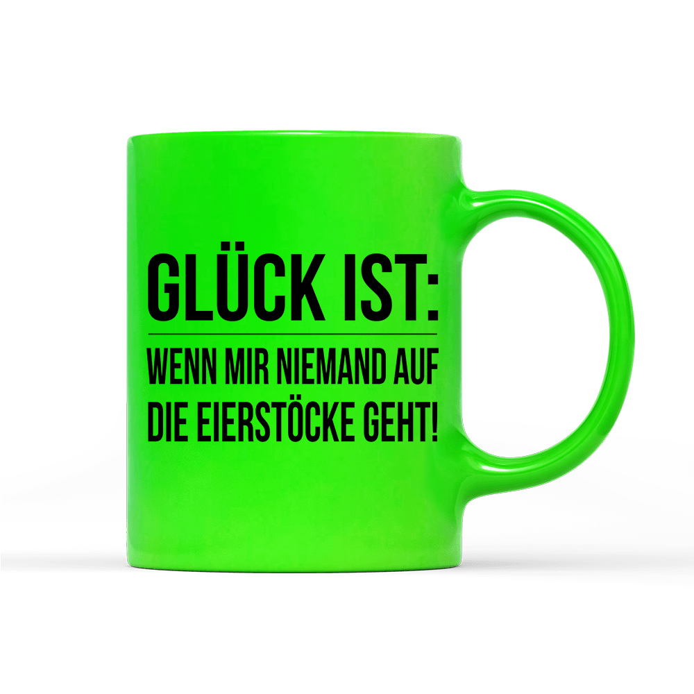 Tasse Neon Glück ist Eierstöcke - Schwarzer - Kaffee
