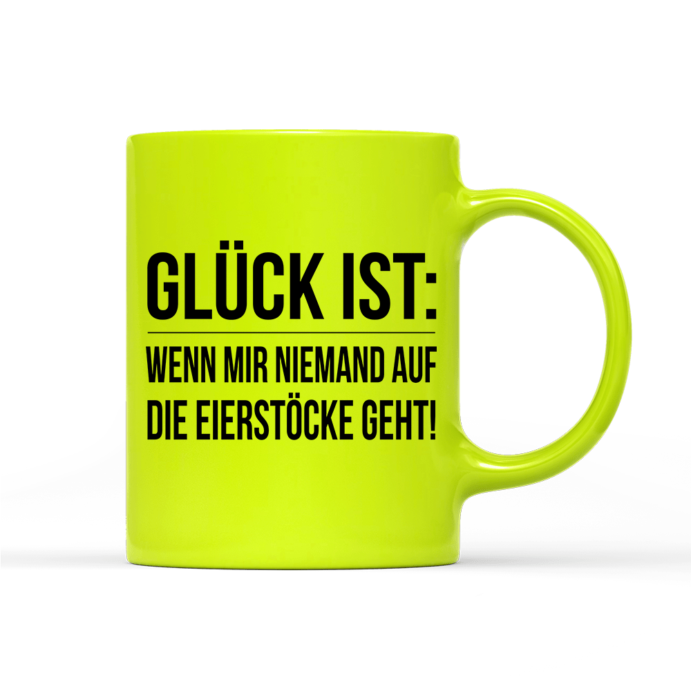 Tasse Neon Glück ist Eierstöcke - Schwarzer - Kaffee