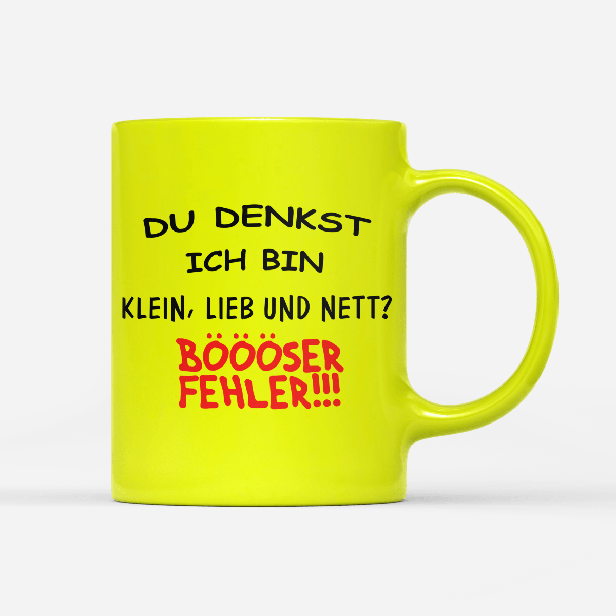 Tasse Neon Klein, lieb und nett - Schwarzer - Kaffee
