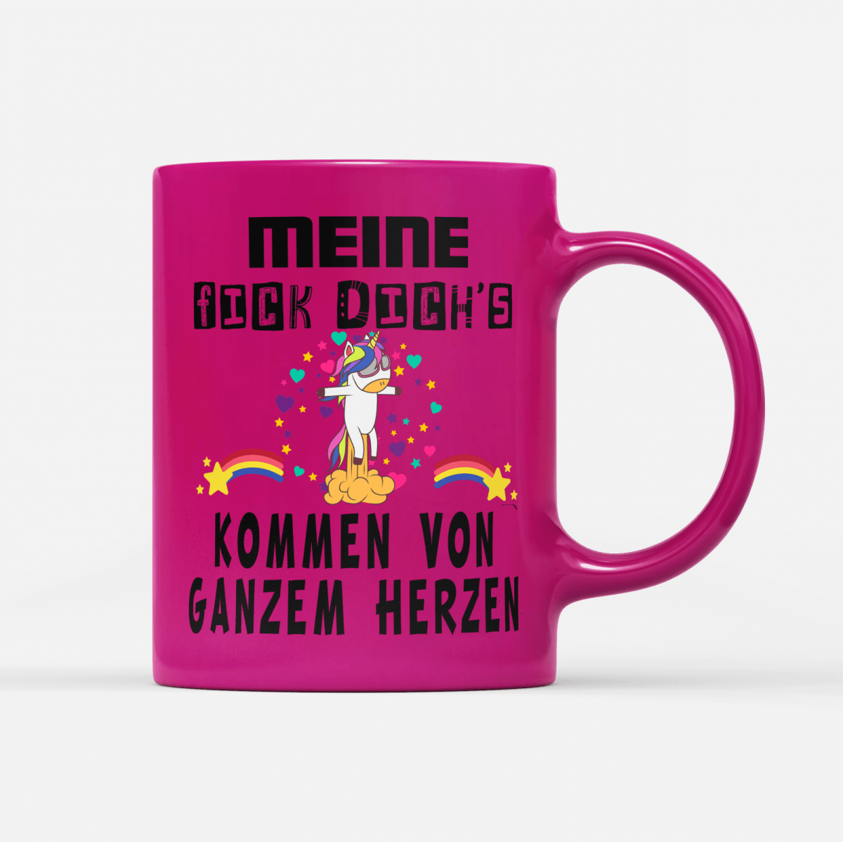 Tasse Neon Meine fick dichs kommen von ganzem Herzen - Schwarzer - Kaffee