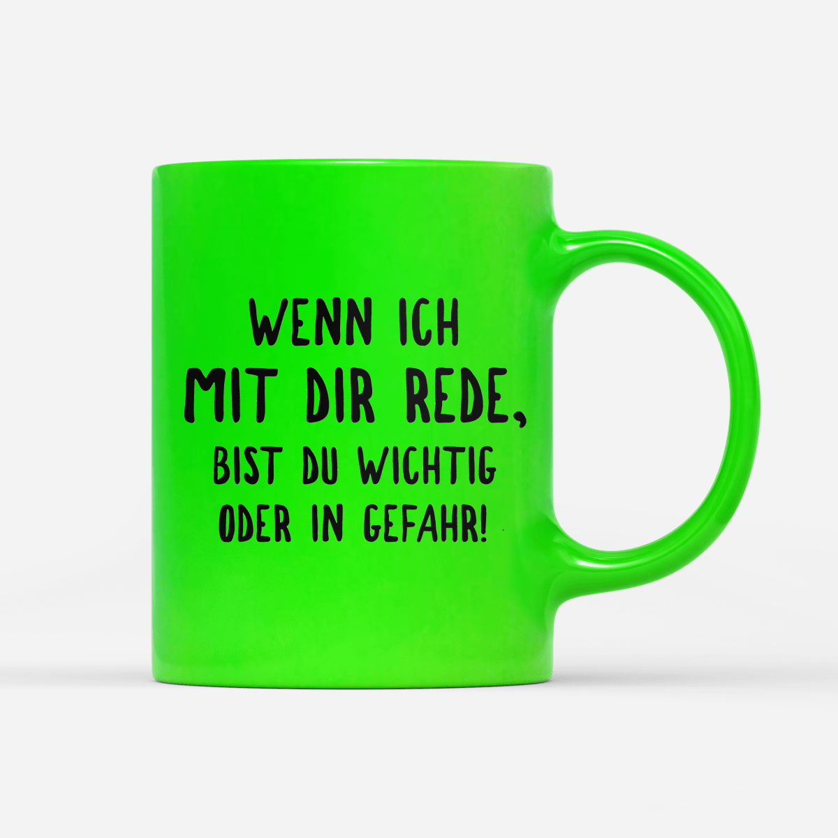 Tasse Neon Wichtig oder in Gefahr - Schwarzer - Kaffee
