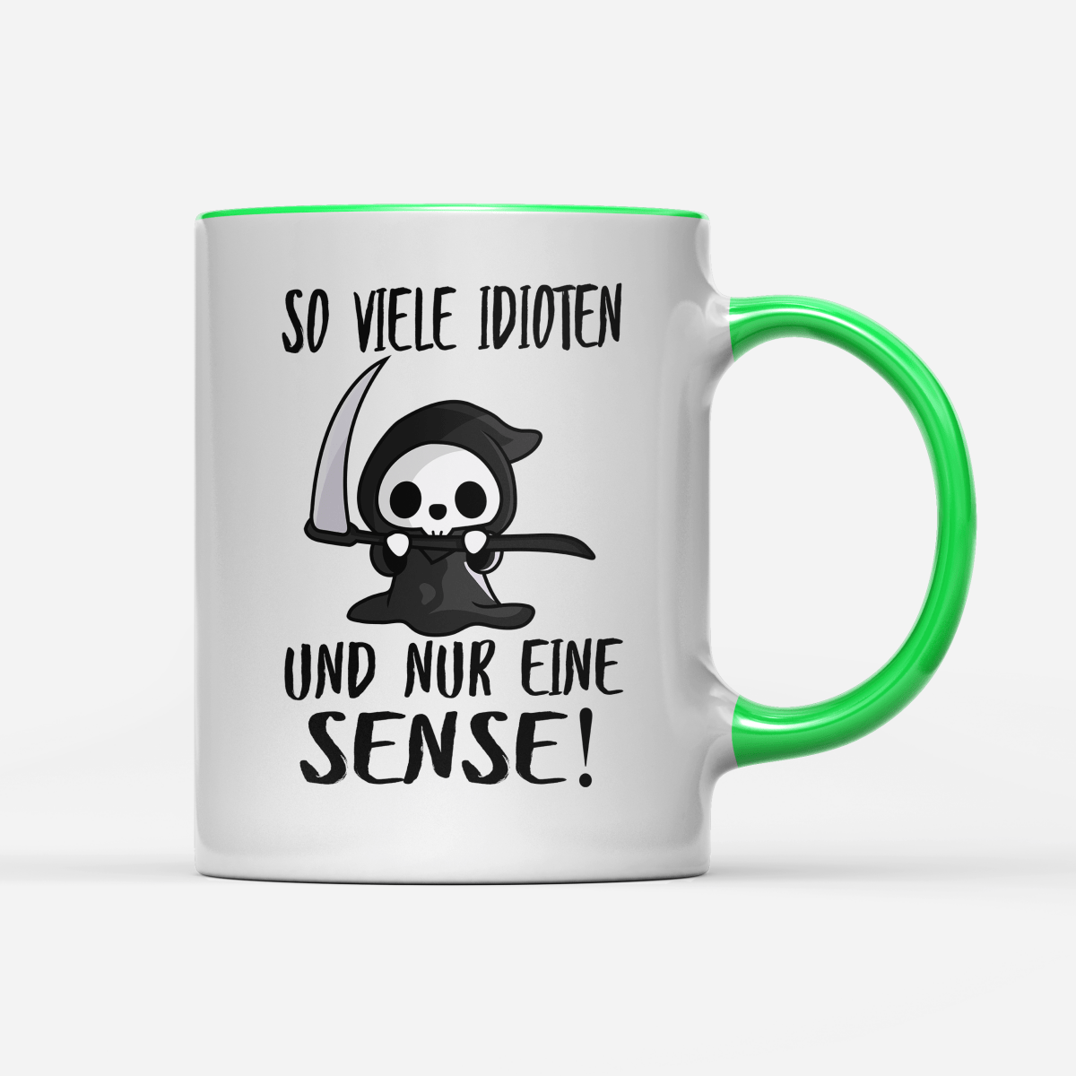 Tasse So viele Idioten und nur eine Sense - Schwarzer - Kaffee