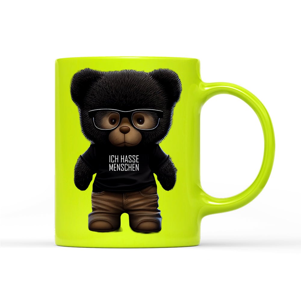 Tasse Teddybär Ich hasse Menschen - Schwarzer - Kaffee