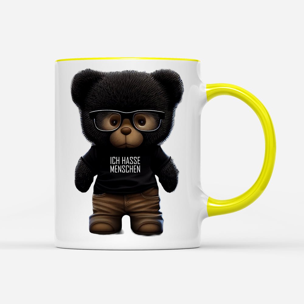 Tasse Teddybär Ich hasse Menschen - Schwarzer - Kaffee
