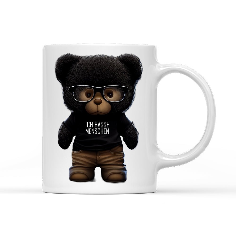 Tasse Teddybär Ich hasse Menschen - Schwarzer - Kaffee