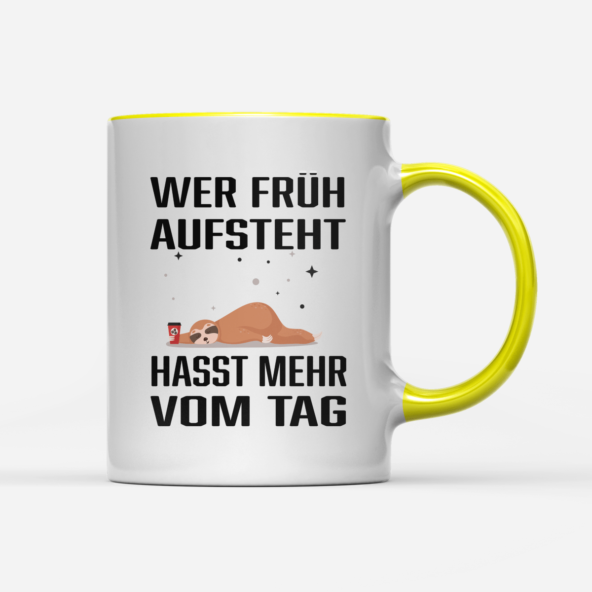 Tasse Wer früh aufsteht hasst mehr vom Tag - Schwarzer - Kaffee