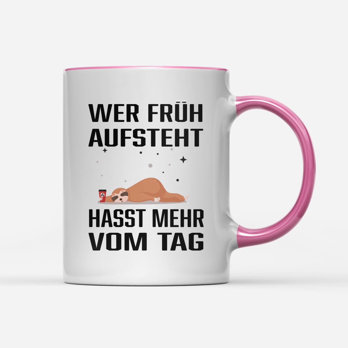 Tasse Wer früh aufsteht hasst mehr vom Tag - Schwarzer - Kaffee