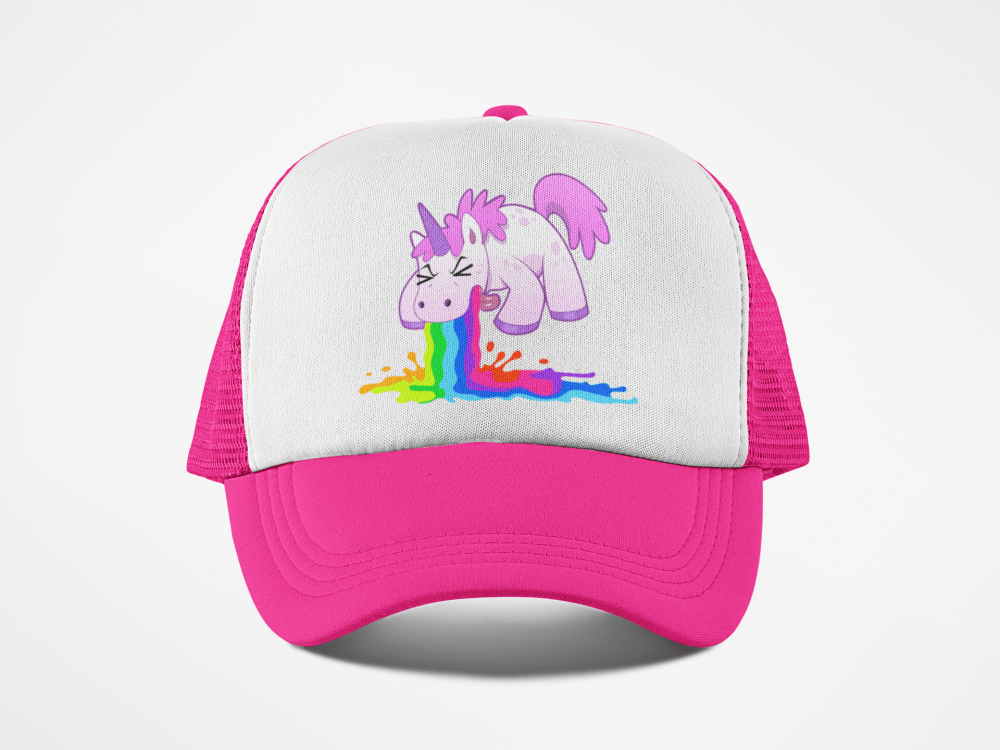 Trucker Cap Kotzendes Einhorn Neon Pink - Schwarzer - Kaffee
