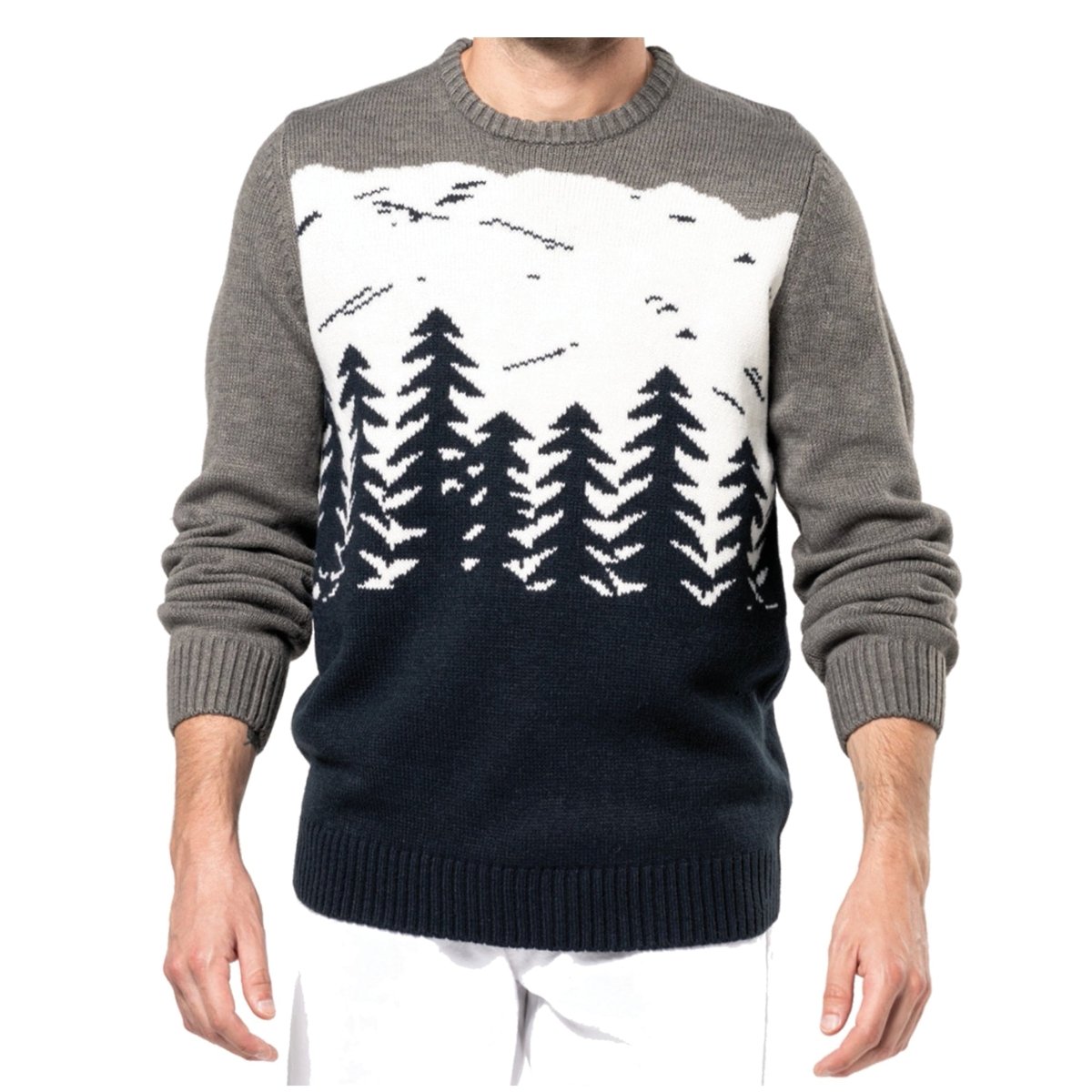 Weihnachtspulli mit Baummotiv Unisex Weihnachtspullover WEIHNACHTEN - Schwarzer - Kaffee