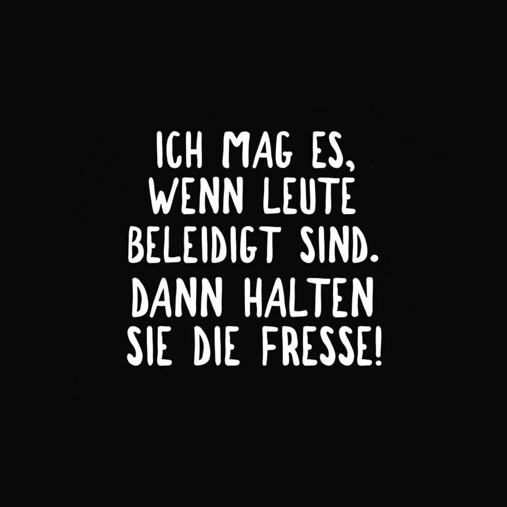 ICH MAG ES WENN LEUTE BELEIDIGT SIND DANN HALTEN SIE DIE FRESSE
