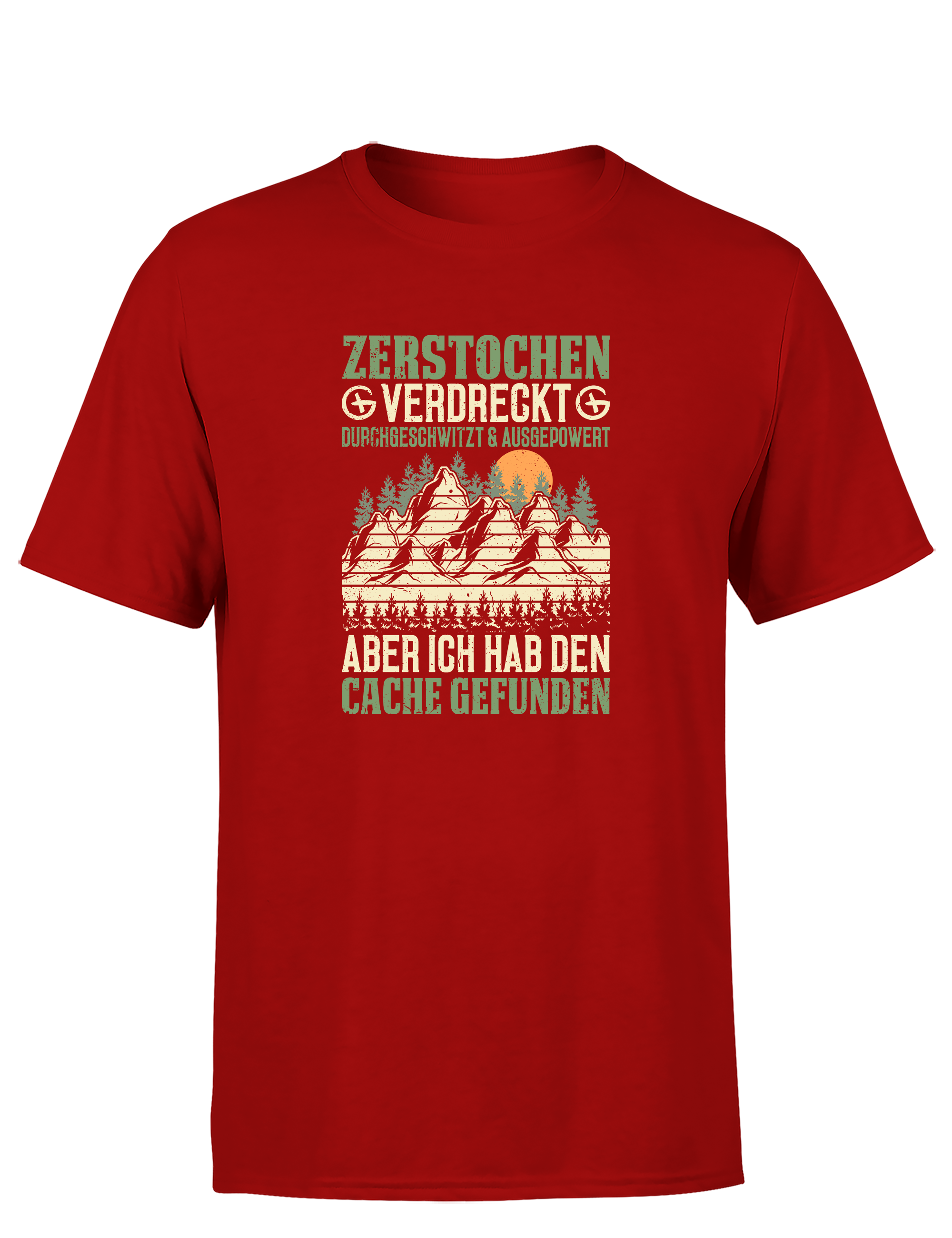 Geocaching Abenteuer – Herren T-Shirt „Zerstochene Helden“ | Lustiges Shirt für Schatzsucher & Outdoor-Fans