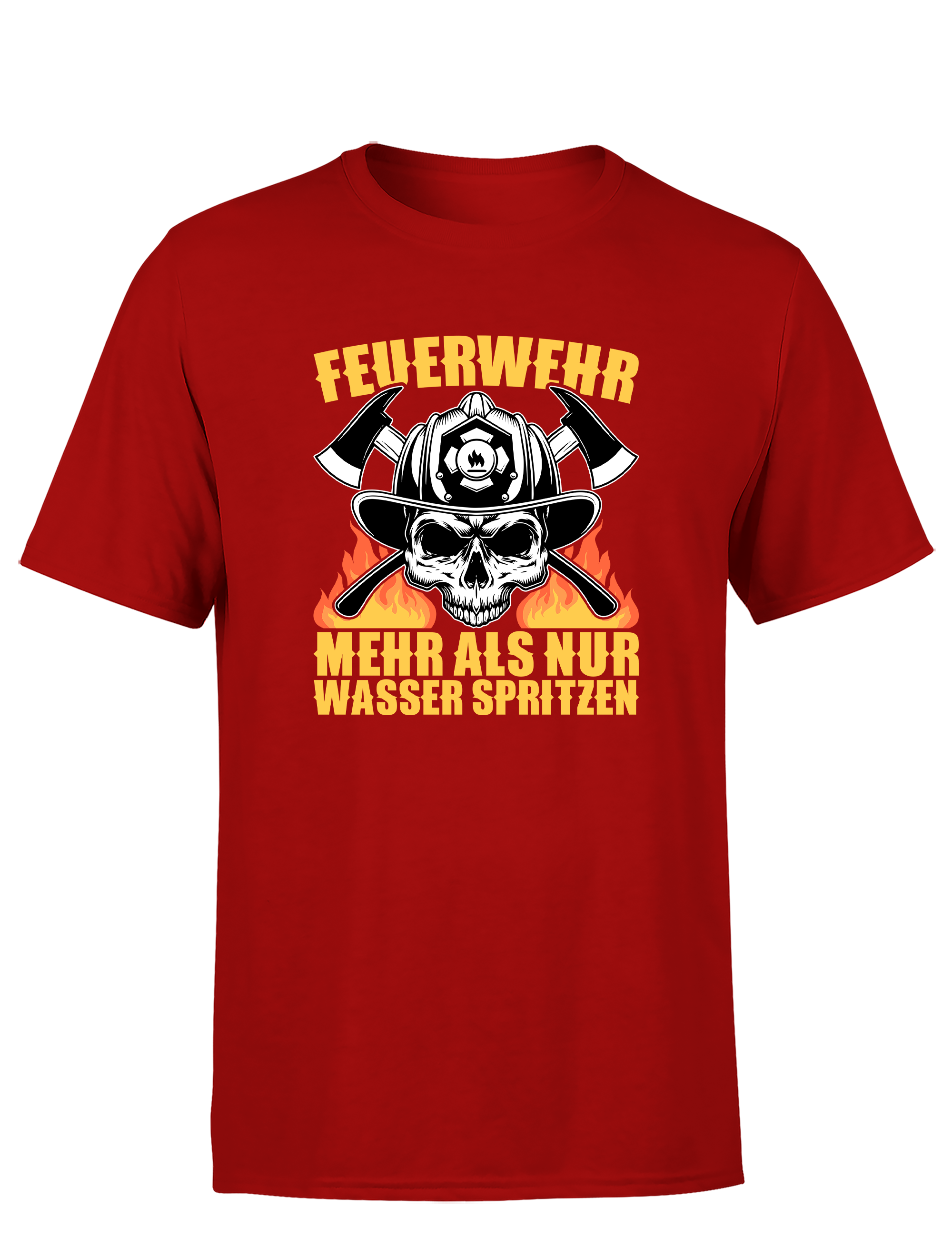 Herren T-Shirt Feuerwehr Mehr als nur Wasser spritzen | Lustiges Feuerwehr Shirt mit Totenkopf