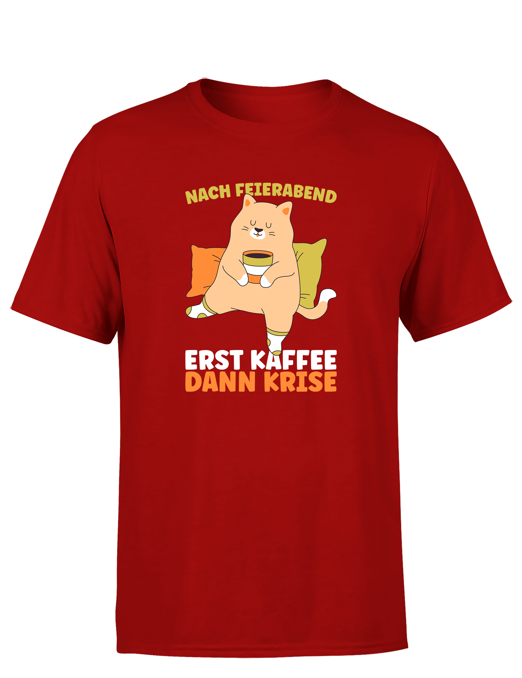 Feierabend Humor – Herren T-Shirt „Erst Kaffee, dann Krise“ | Lustiges Shirt für Bürohengste, Kaffeeliebhaber & Couchhelden