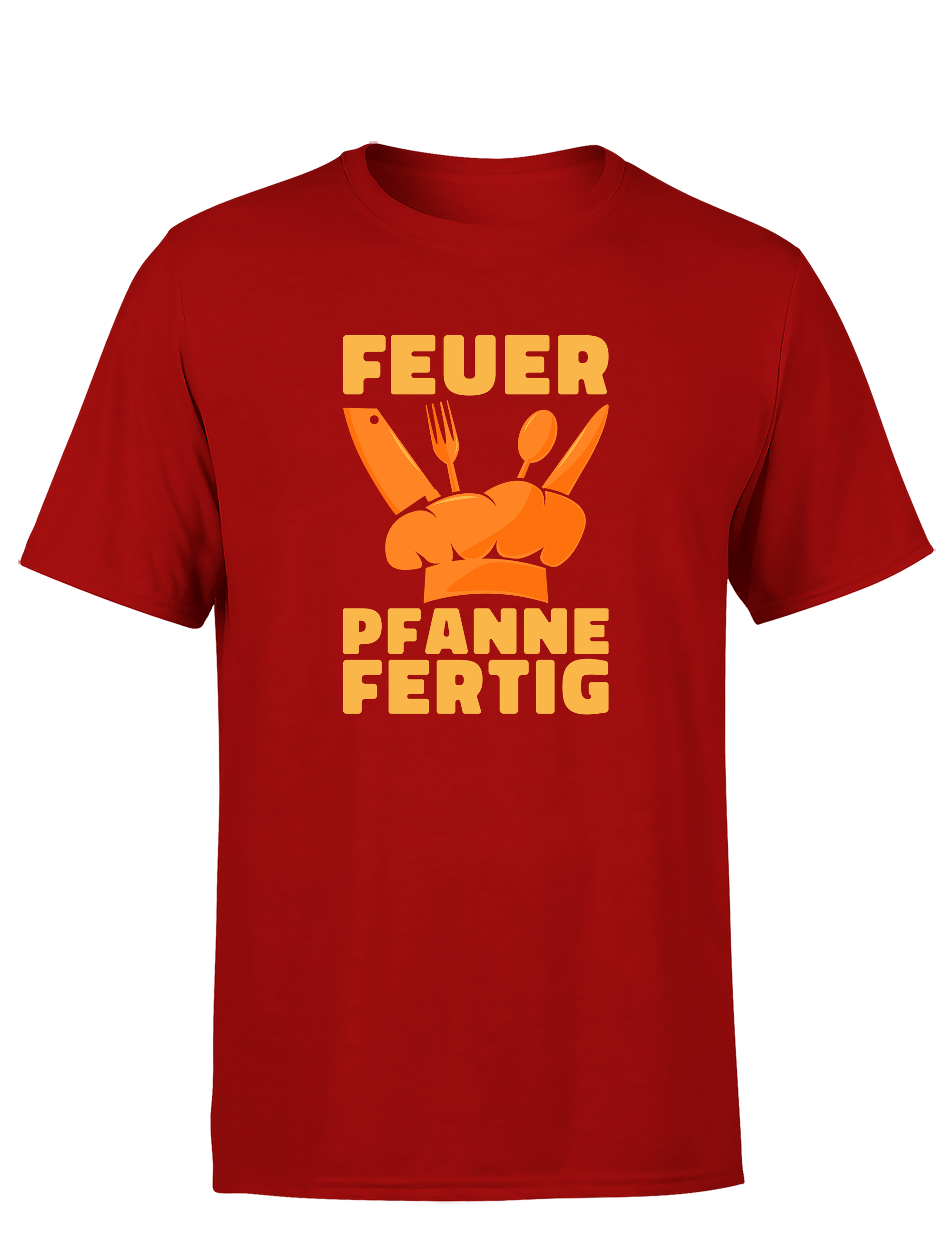 Herren T-Shirt „Feuer Pfanne Fertig“ | Lustiges Koch Shirt für Männer & Grillmeister