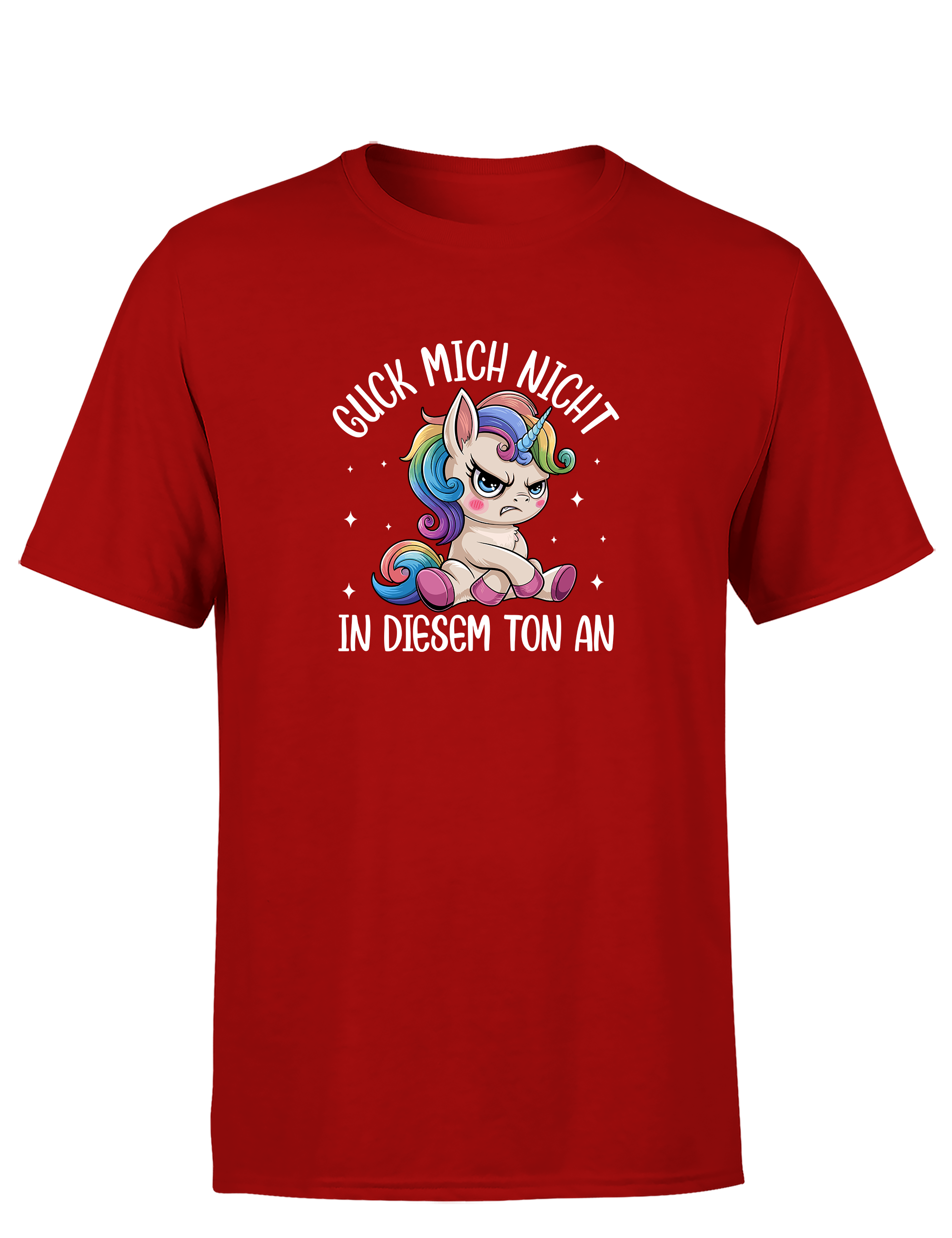 Lustiges Herren T-Shirt „Guck mich nicht in diesem Ton an“ | Sarkastisches Einhorn Shirt für Männer