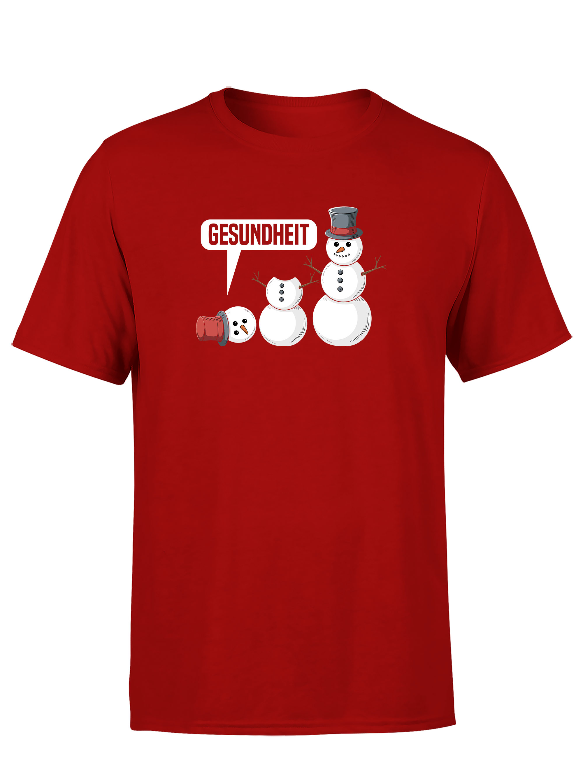 Lustiges Herren T-Shirt „Gesundheit – Schneemann-Schnupfen“ | Winter Humor Shirt mit Schneemann-Gag