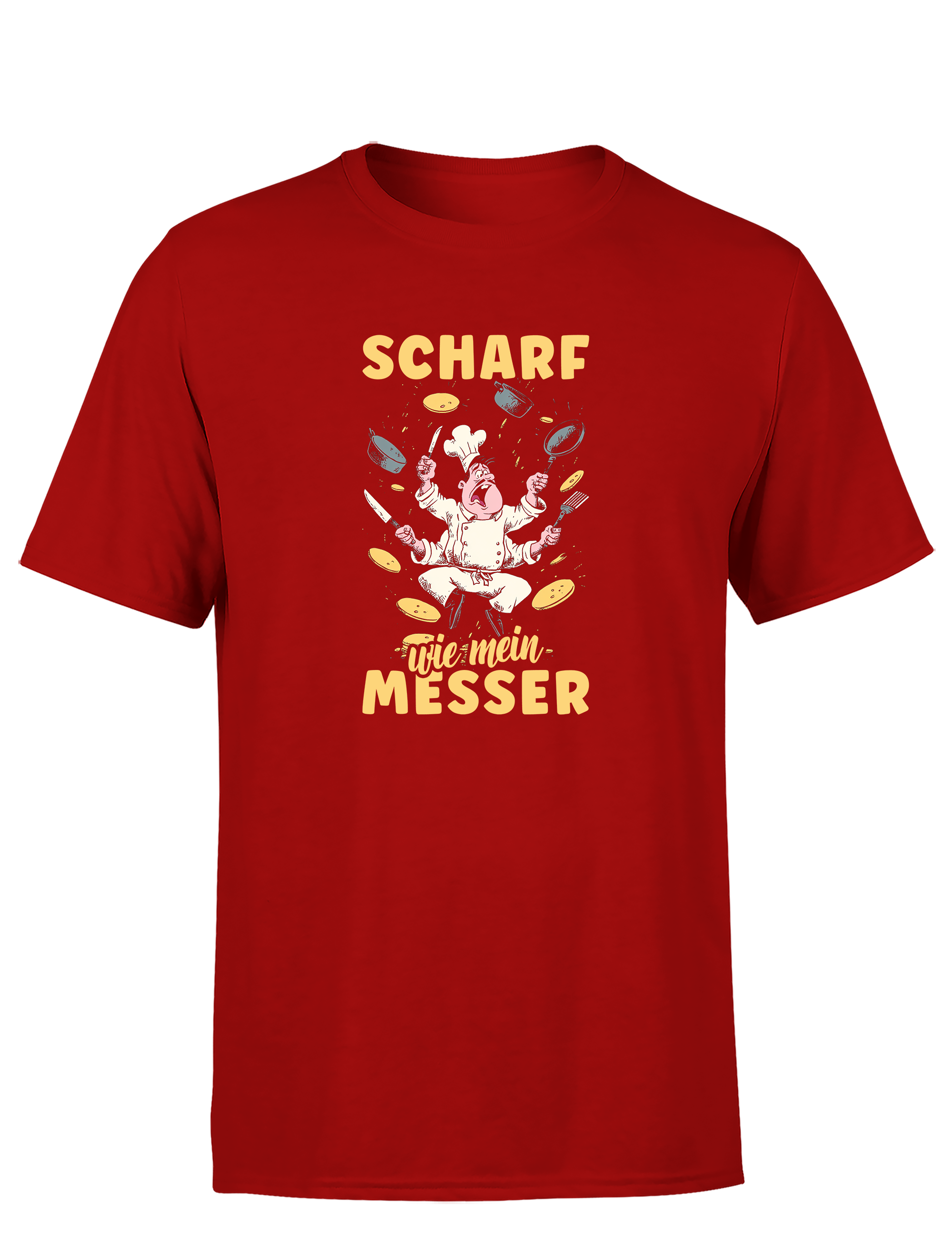 Herren T-Shirt „Scharf wie mein Messer“ | Lustiges Koch Shirt für Männer & Küchenprofis