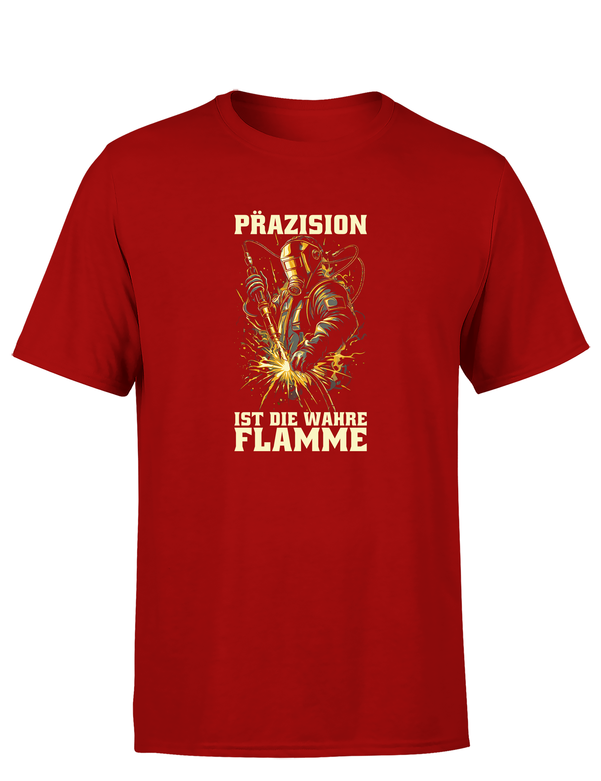Präzision ist die wahre Flamme – Herren T-Shirt im Retro Stil | Lustiges Shirt für Schweißer, Metallbauer & Handwerker