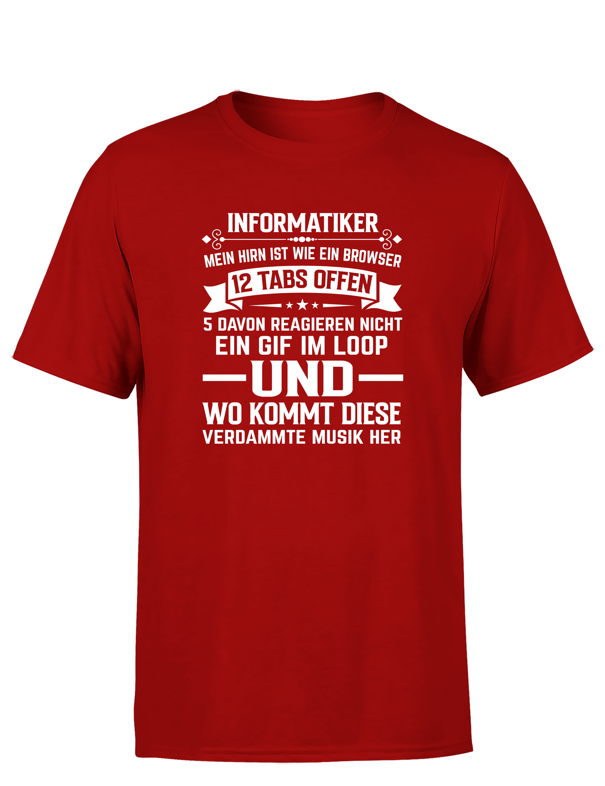 Informatiker Brain – Herren T-Shirt im Retro Stil | Lustiges Nerd Shirt für Programmierer, Entwickler & IT-Fans
