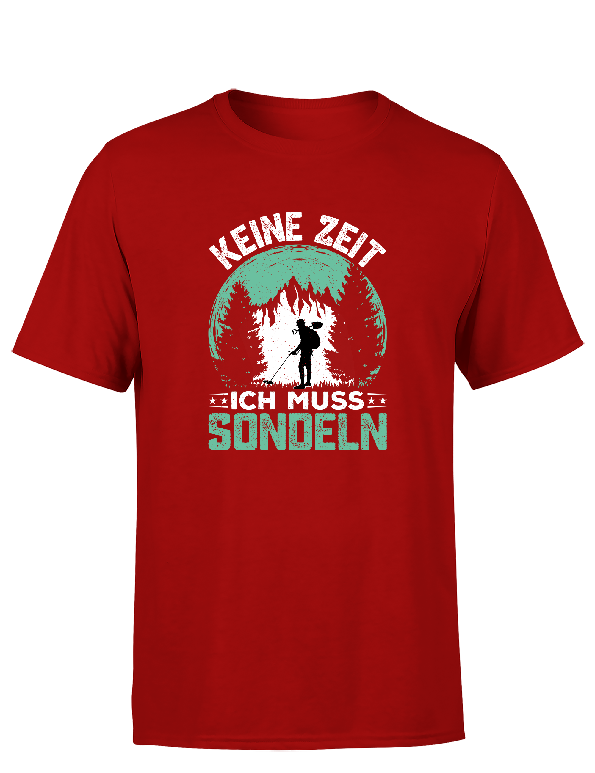 Kein Zeit, ich muss sondeln – Herren T-Shirt im Retro Stil | Lustiges Shirt für Sondengänger, Hobby, Freizeit & Geschenkidee