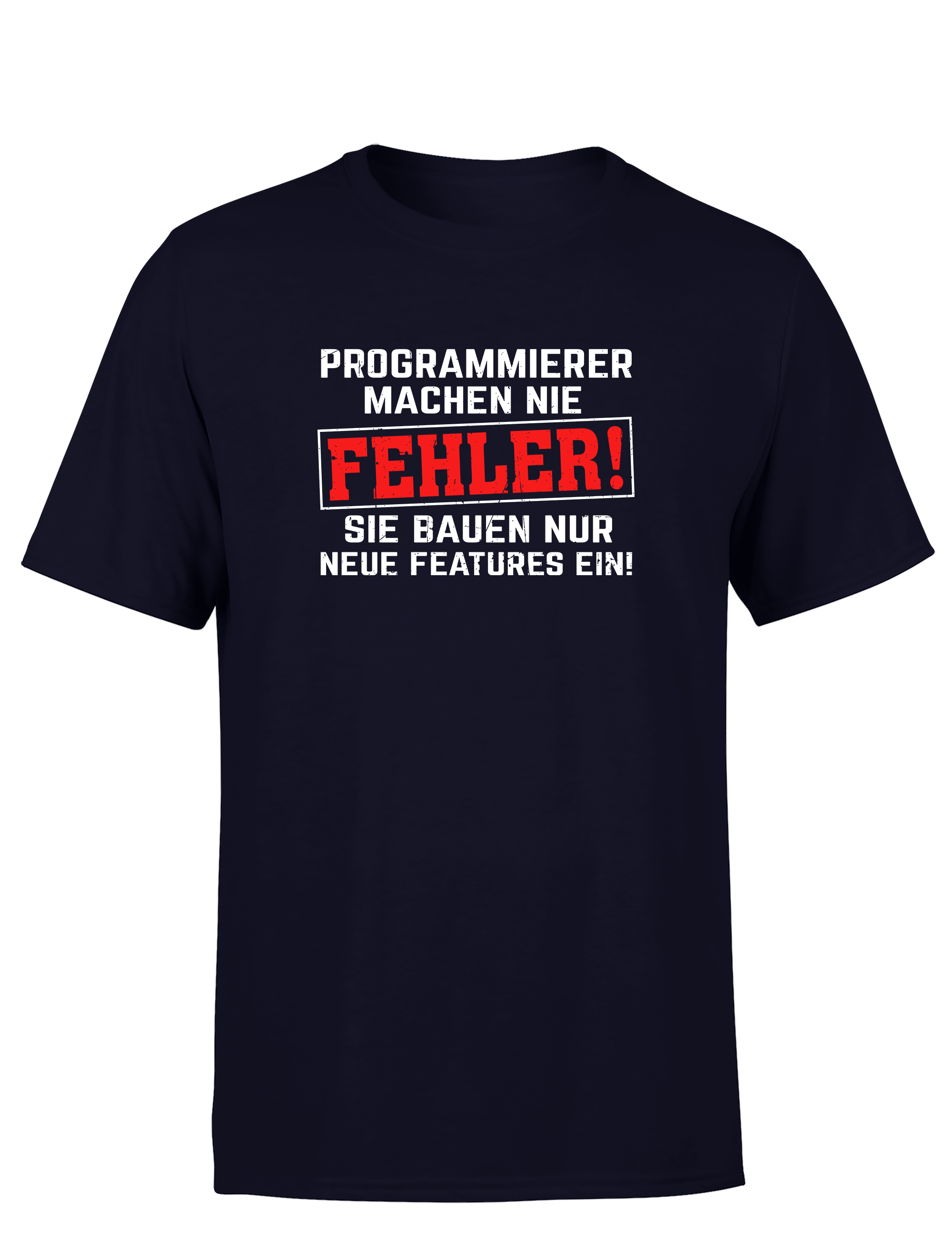 Programmierer machen nie Fehler – Herren T-Shirt im Retro Stil | Lustiges Nerd Shirt für Entwickler, Coder & IT-Fans