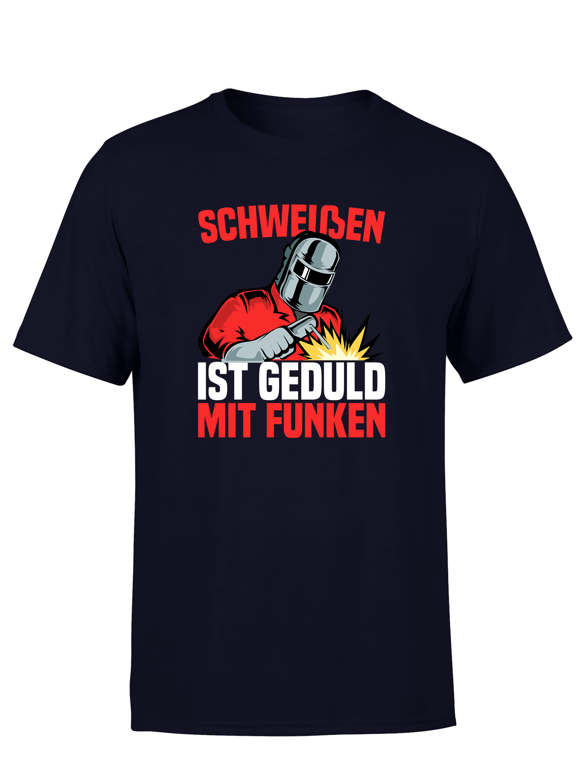 Schweißen ist Geduld mit Funken – Herren T-Shirt im Retro Stil | Lustiges Shirt für Schweißer, Metallbauer & Handwerker