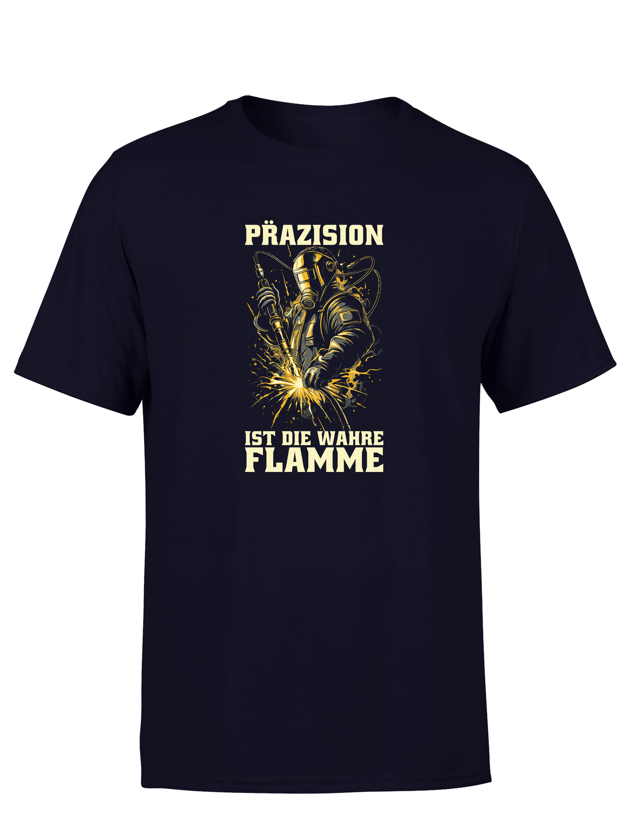 Präzision ist die wahre Flamme – Herren T-Shirt im Retro Stil | Lustiges Shirt für Schweißer, Metallbauer & Handwerker