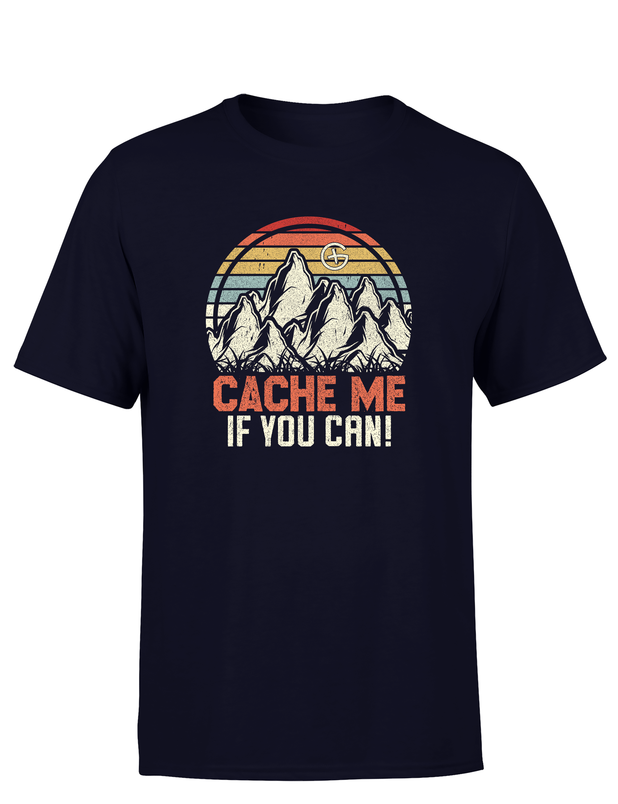Cache Me If You Can! – Geocaching Herren T-Shirt im Vintage Look | Stylisches Shirt für Schatzsucher & Outdoor-Abenteurer