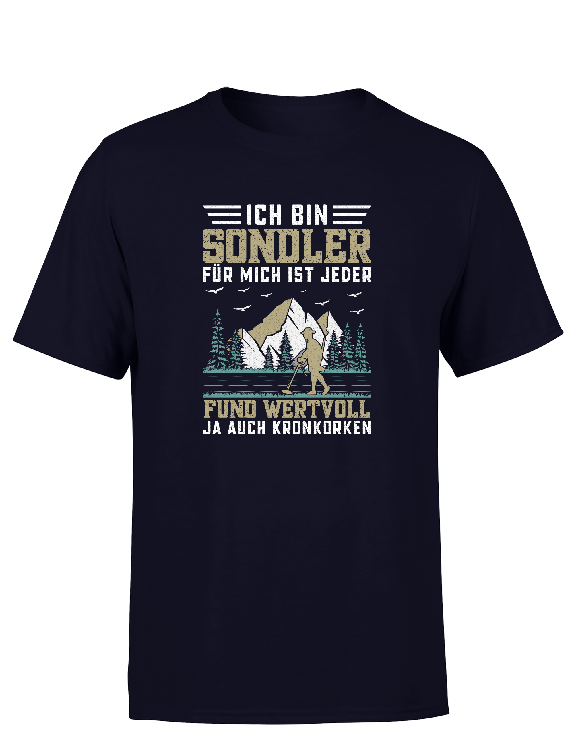 Ich bin Sondler – für mich ist jeder Fund wertvoll (ja, auch Kronkorken) – Herren T-Shirt im Retro Stil | Lustiges Shirt für Sondengänger, Hobby, Freizeit & Geschenkidee