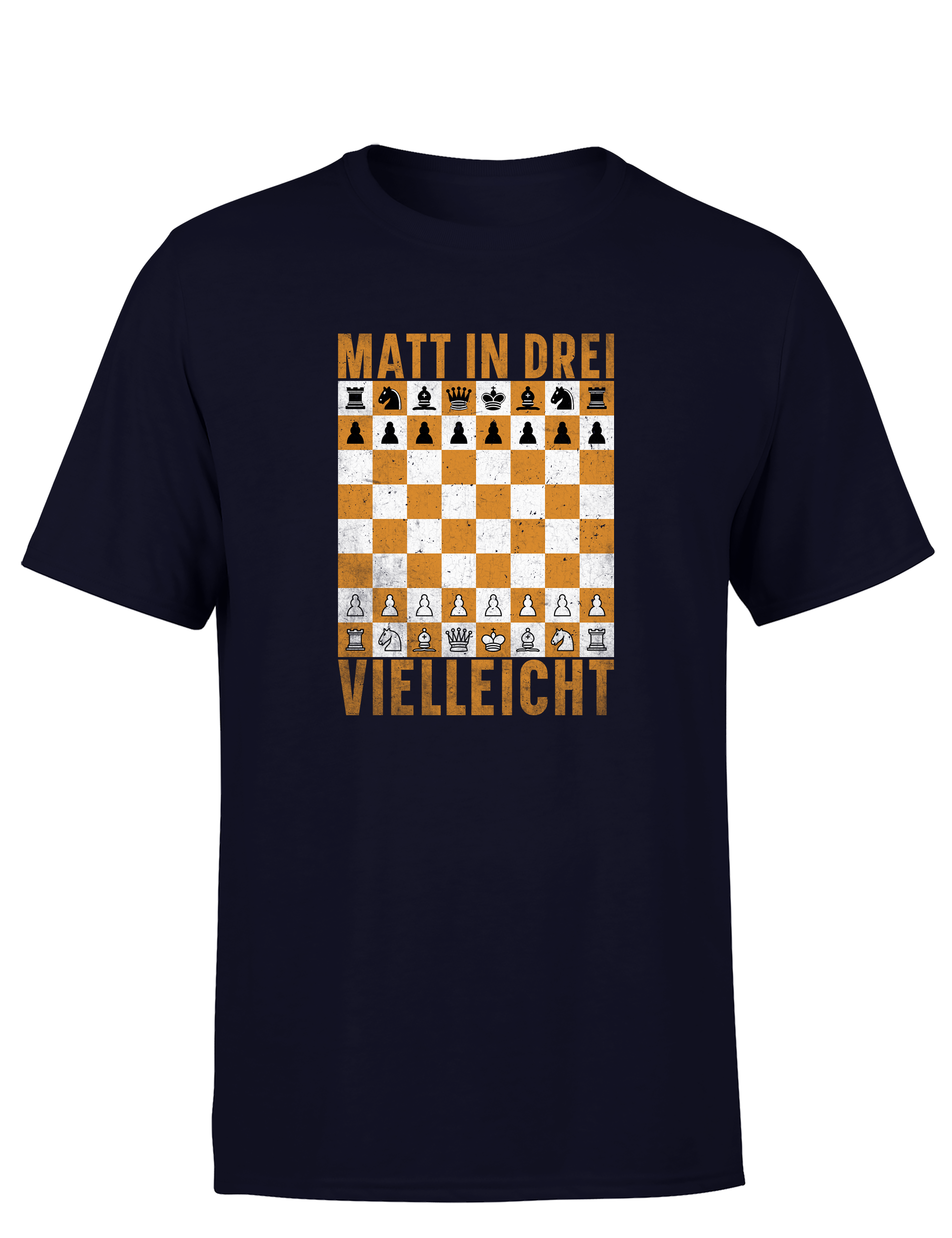 Matt in drei vielleicht – Herren T-Shirt im Retro Stil | Perfektes Männer Shirt für Schachspieler, Turniere, Freizeit & Geschenkidee