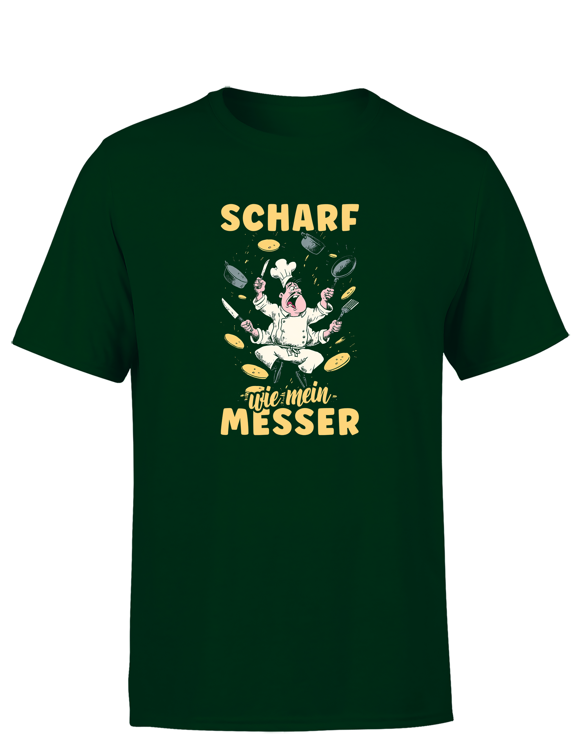 Herren T-Shirt „Scharf wie mein Messer“ | Lustiges Koch Shirt für Männer & Küchenprofis