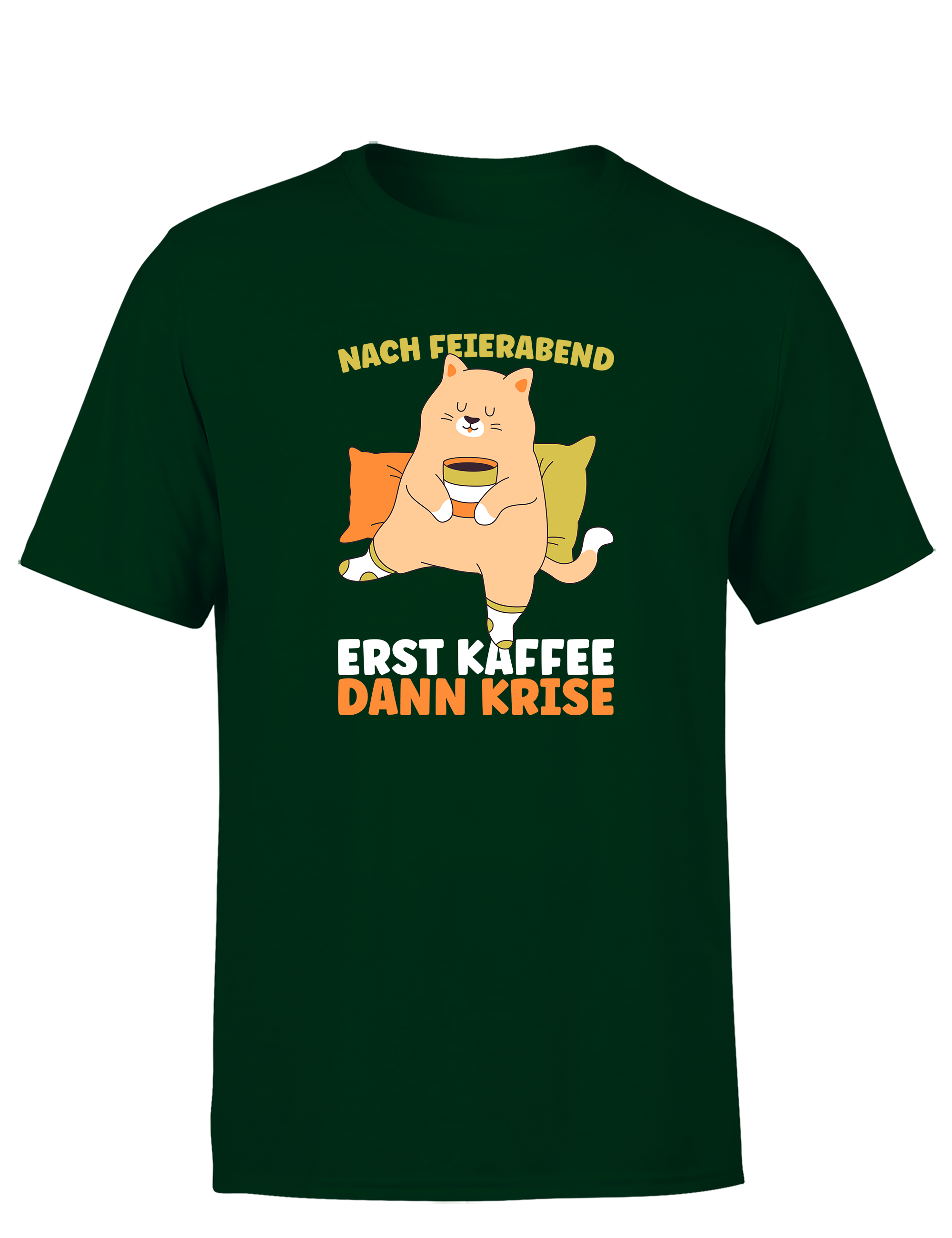 Feierabend Humor – Herren T-Shirt „Erst Kaffee, dann Krise“ | Lustiges Shirt für Bürohengste, Kaffeeliebhaber & Couchhelden