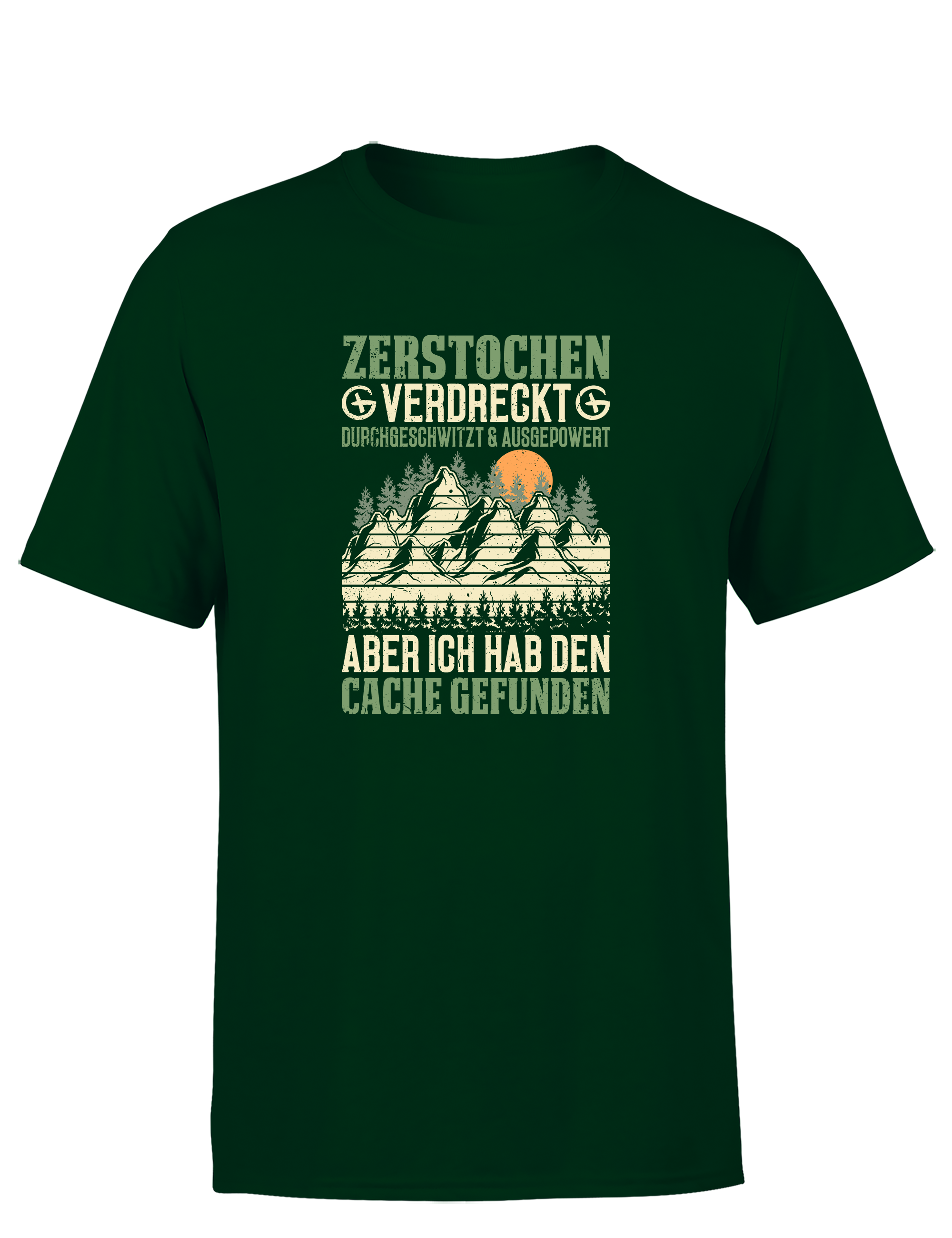 Geocaching Abenteuer – Herren T-Shirt „Zerstochene Helden“ | Lustiges Shirt für Schatzsucher & Outdoor-Fans