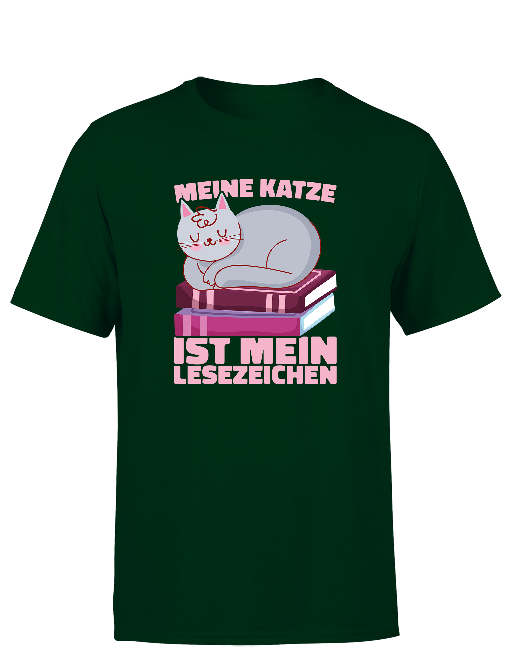 Meine Katze ist mein Lesezeichen – Herren T-Shirt im Retro Stil | Perfektes Shirt für Katzenliebhaber, Leseratten & Geschenkidee