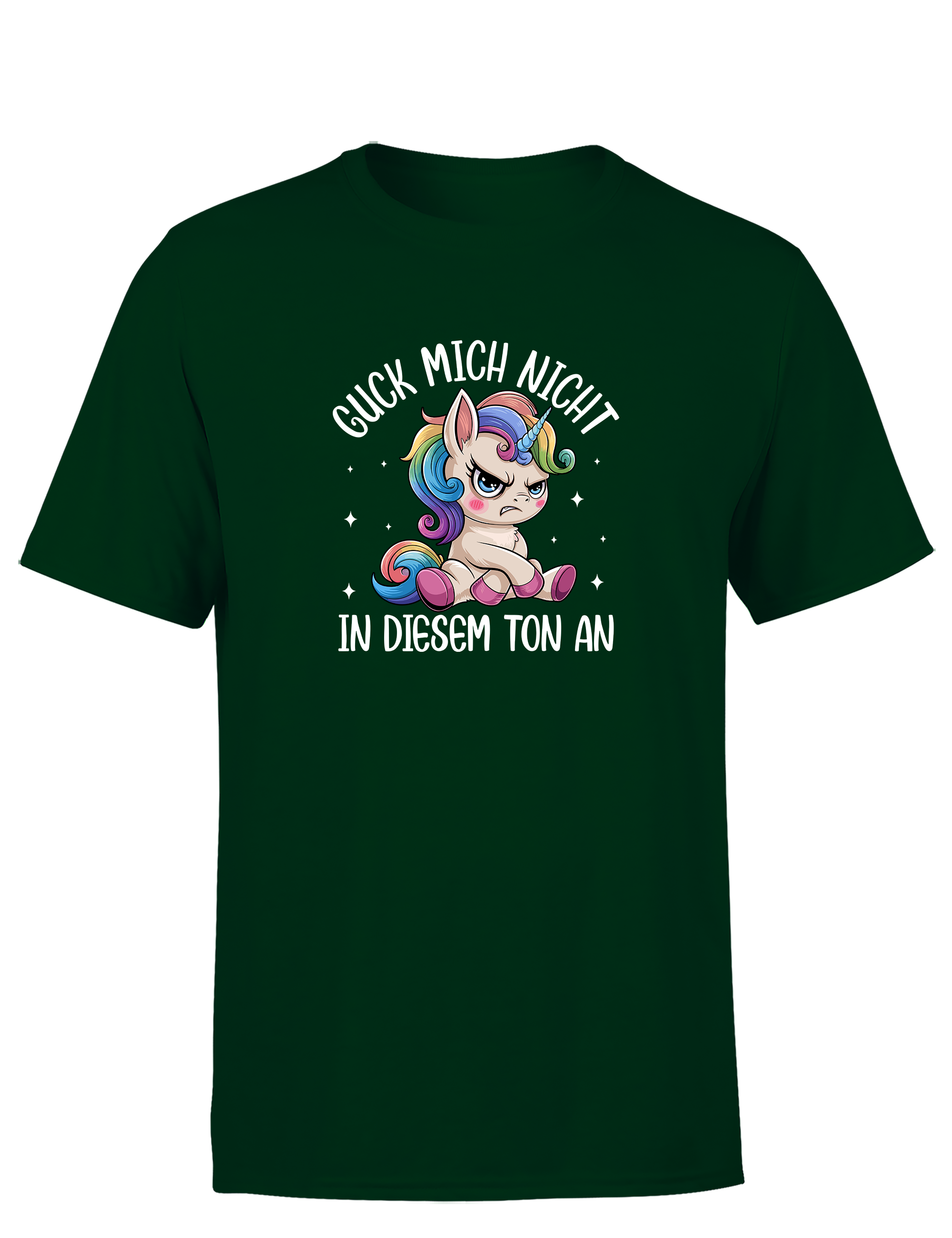 Lustiges Herren T-Shirt „Guck mich nicht in diesem Ton an“ | Sarkastisches Einhorn Shirt für Männer